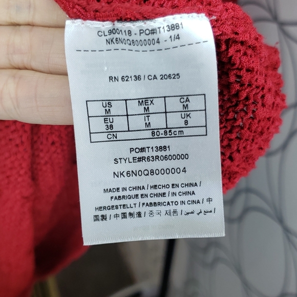 Euc G by Guess red asemmetrical cable knit sweater - Picture 5 of 6